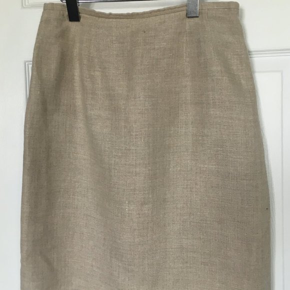 Jennifer Moore tan linen pencil skirt - Picture 4 of 8